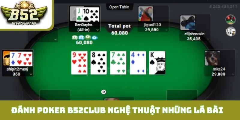 Đánh Poker B52CLUB là nghệ thuật của những lá bài
