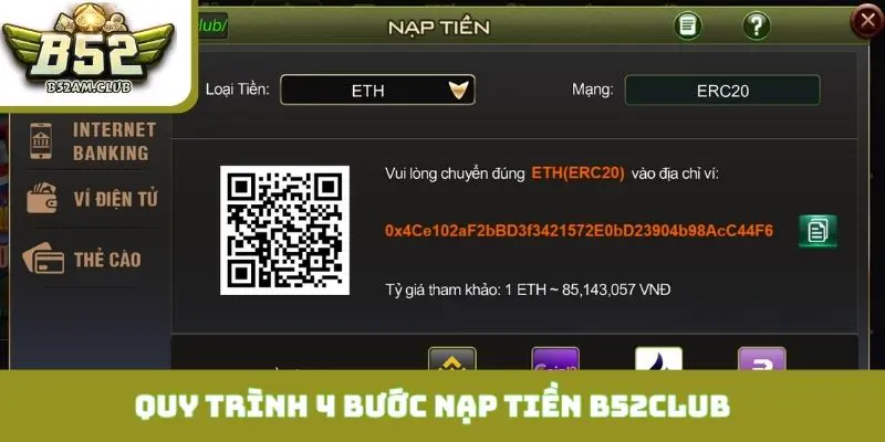 Quy trình 4 bước nạp tiền B52CLUB chuẩn và an toàn